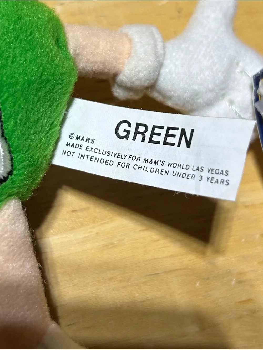 M&M's World Las Vegas Green Candy Plush Bean Bag Toy Mars Characters 5” NEW